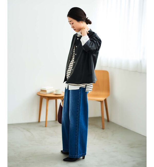 le.coeur blanc「ノーカラーリングドットボタン合皮ジャケット」|その他|