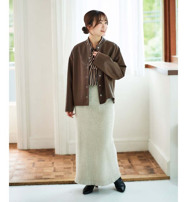 le.coeur blanc「ノーカラーリングドットボタン合皮ジャケット」|その他|