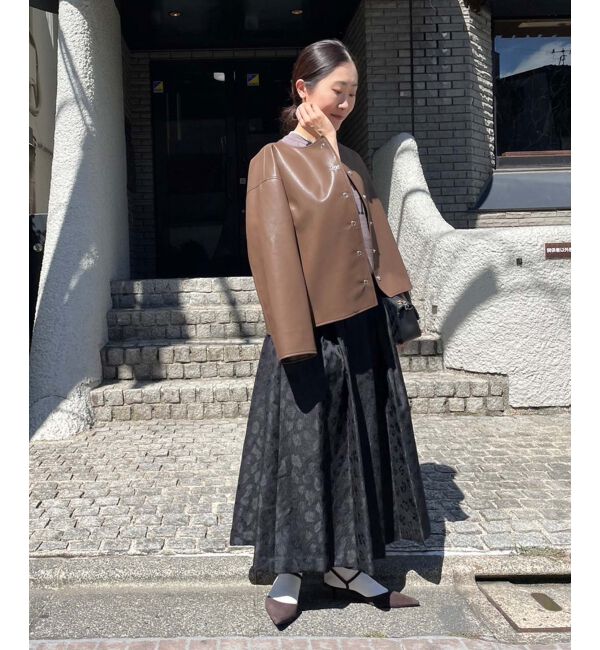 le.coeur blanc「ノーカラーリングドットボタン合皮ジャケット」|その他|