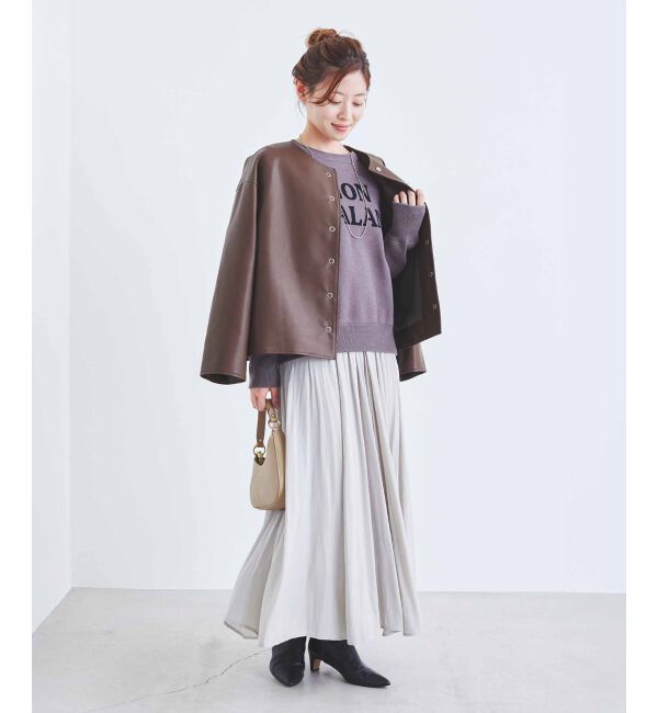 le.coeur blanc「ノーカラーリングドットボタン合皮ジャケット」|その他|