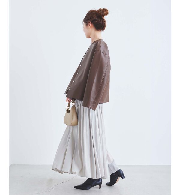 le.coeur blanc「ノーカラーリングドットボタン合皮ジャケット」|その他|