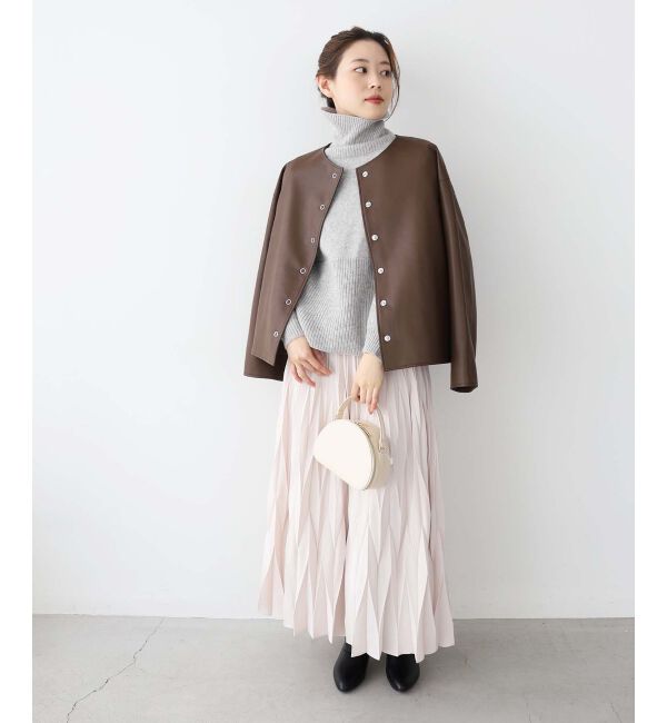 le.coeur blanc「ノーカラーリングドットボタン合皮ジャケット」|その他|