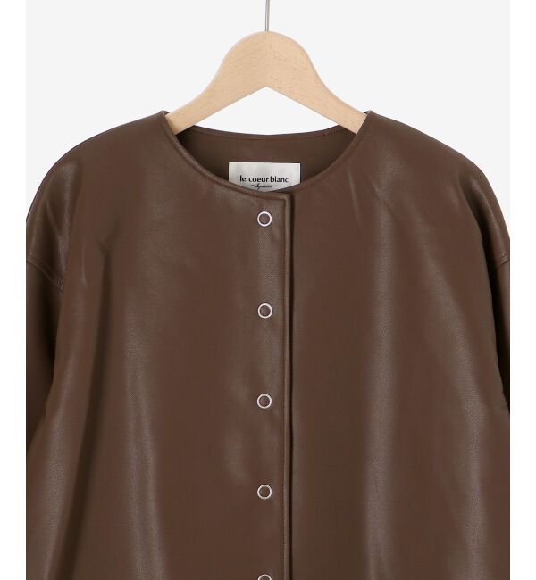 le.coeur blanc「ノーカラーリングドットボタン合皮ジャケット」|その他|