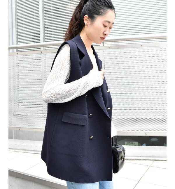  「《手洗い可能》TORRAZZO DONNAミラノリブニットベスト」|その他|ネイビー