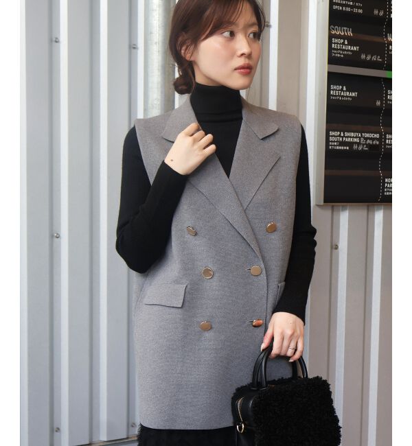  「《手洗い可能》TORRAZZO DONNAミラノリブニットベスト」|その他|グレー