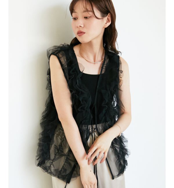  「《WEB限定アイテム》チュールレイヤードセットジレ」|その他|