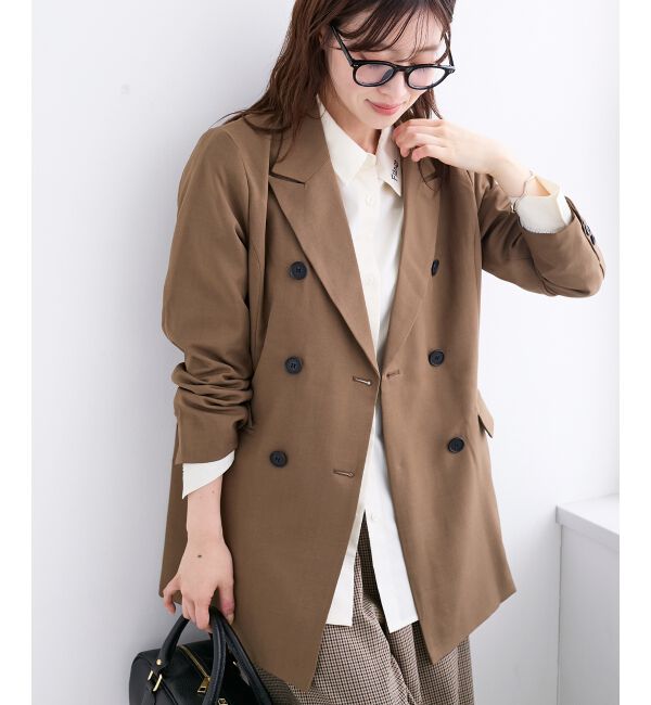  「《WEB限定アイテム》ストレッチルーズジャケット」|その他|ブラウン