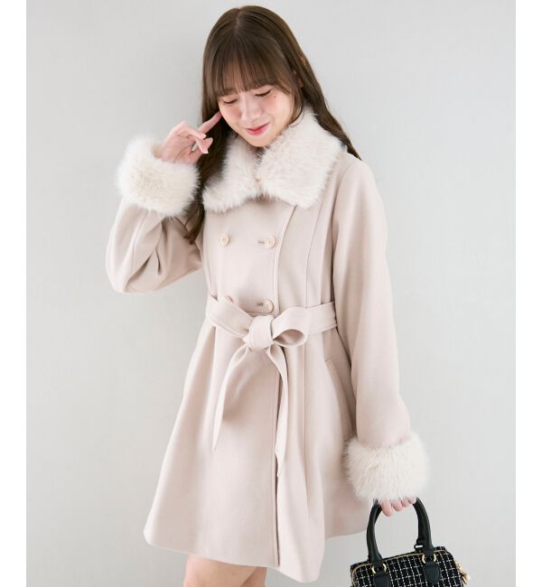  「マルチwayフェイクファーカラーフレアコート」|その他|