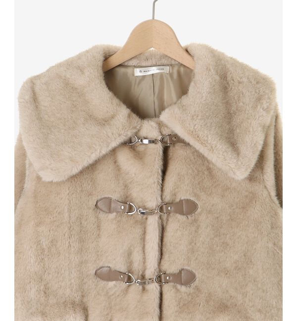  「ビット付きフワフワショートコート」|その他|