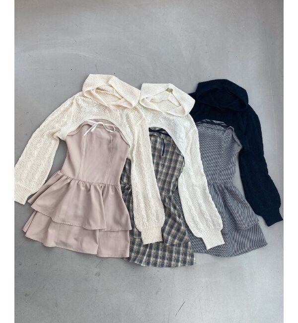  「フードボレロ&times;ミニキャミワンピセット」|ワンピース|