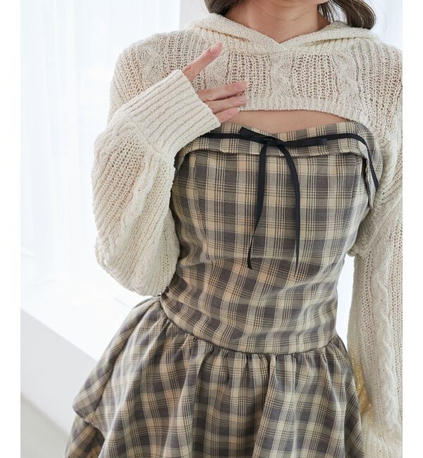  「フードボレロ&times;ミニキャミワンピセット」|ワンピース|