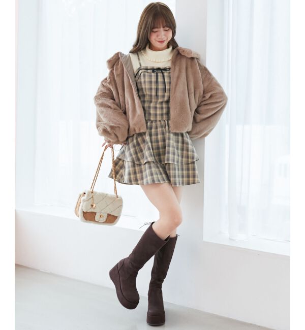  「フードボレロ&times;ミニキャミワンピセット」|ワンピース|