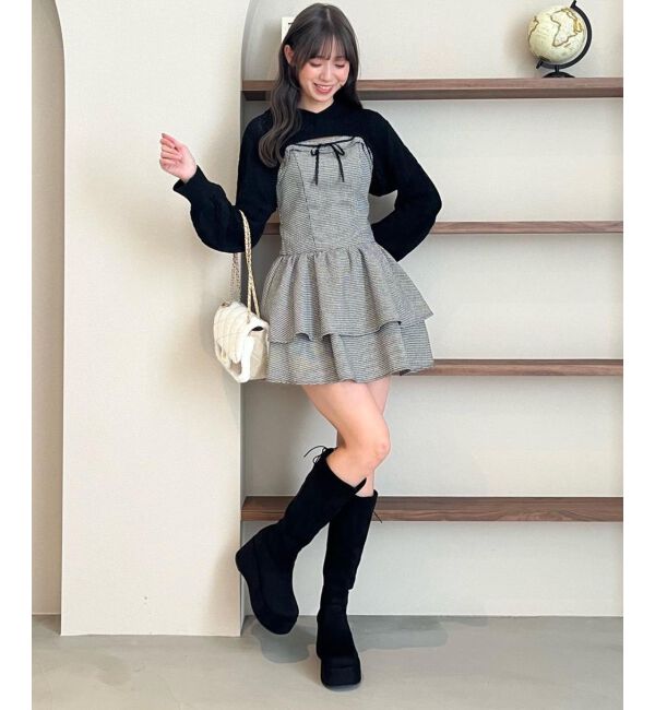  「フードボレロ&times;ミニキャミワンピセット」|ワンピース|