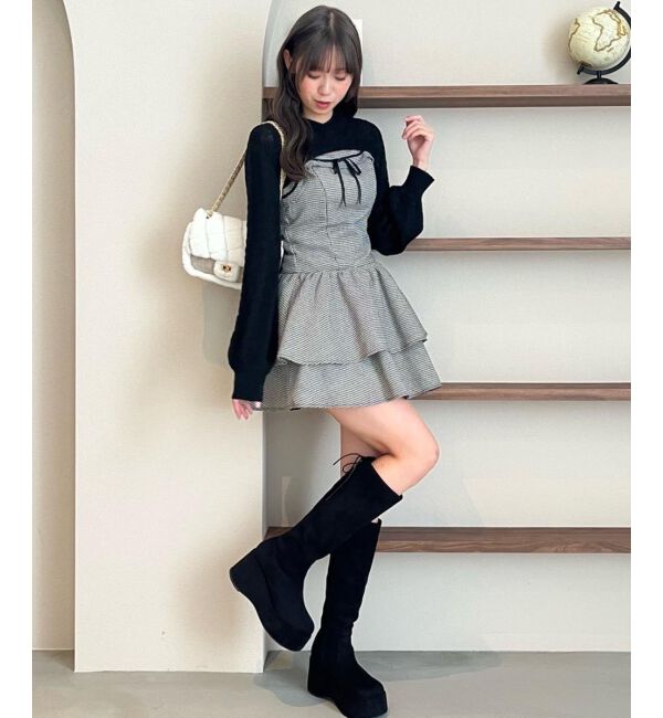  「フードボレロ&times;ミニキャミワンピセット」|ワンピース|