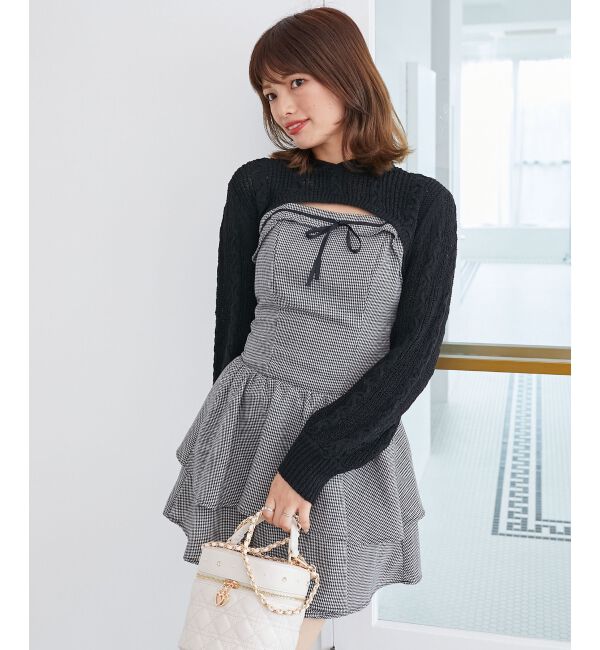  「フードボレロ&times;ミニキャミワンピセット」|ワンピース|