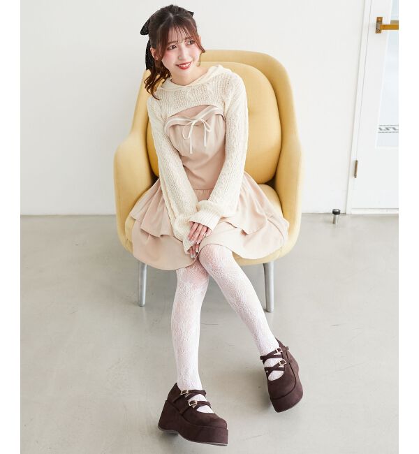  「フードボレロ&times;ミニキャミワンピセット」|ワンピース|