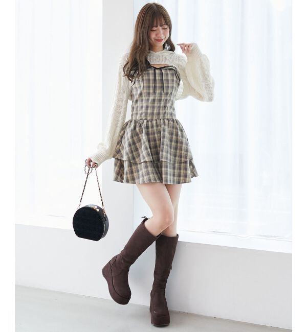  「フードボレロ&times;ミニキャミワンピセット」|ワンピース|