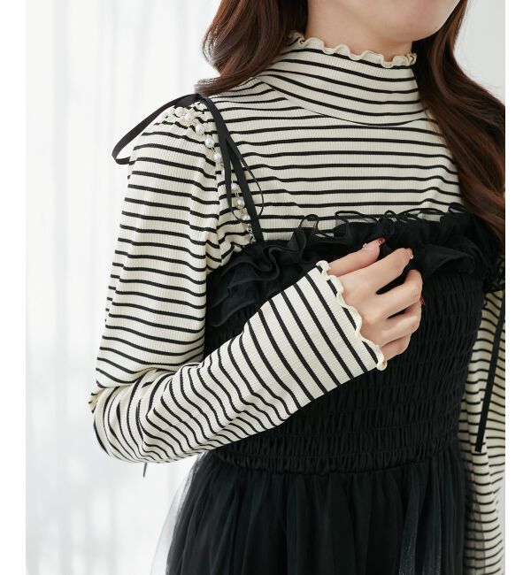  「ハイネックパフスリーブトップス」|Tシャツ・カットソー|