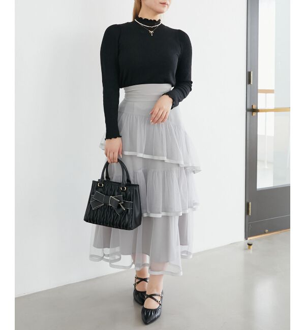  「ハイネックパフスリーブトップス」|Tシャツ・カットソー|