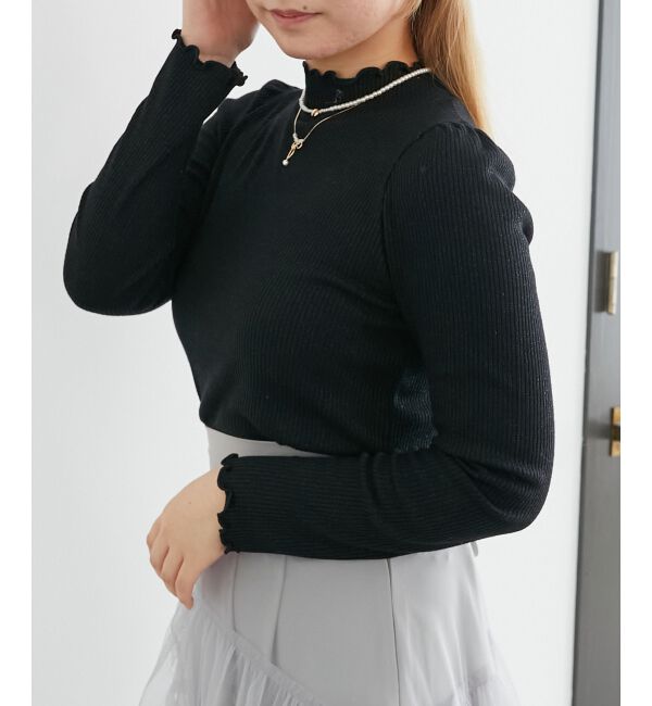  「ハイネックパフスリーブトップス」|Tシャツ・カットソー|