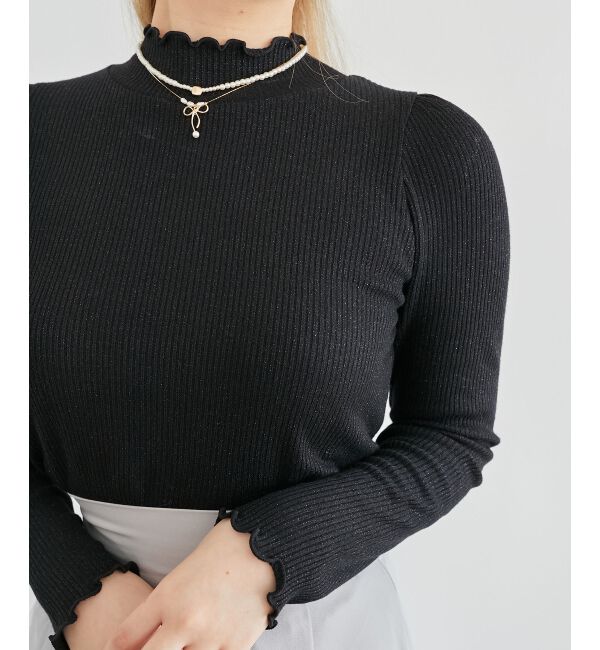  「ハイネックパフスリーブトップス」|Tシャツ・カットソー|