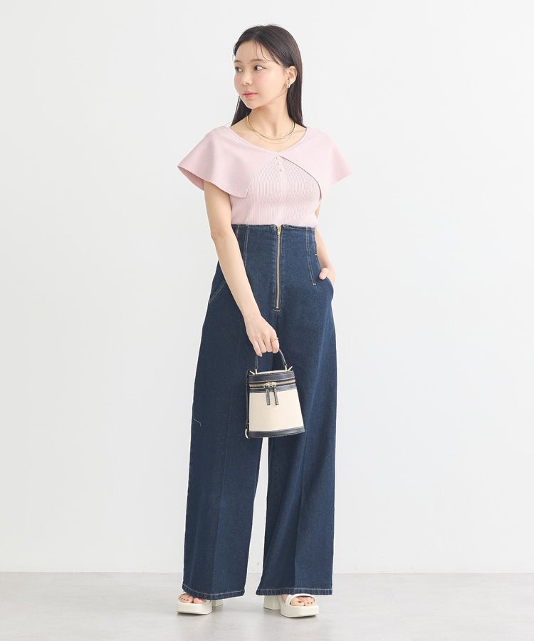 earth music&ecology「ビッグカラーノースリニットトップス」|ニット・セーター|