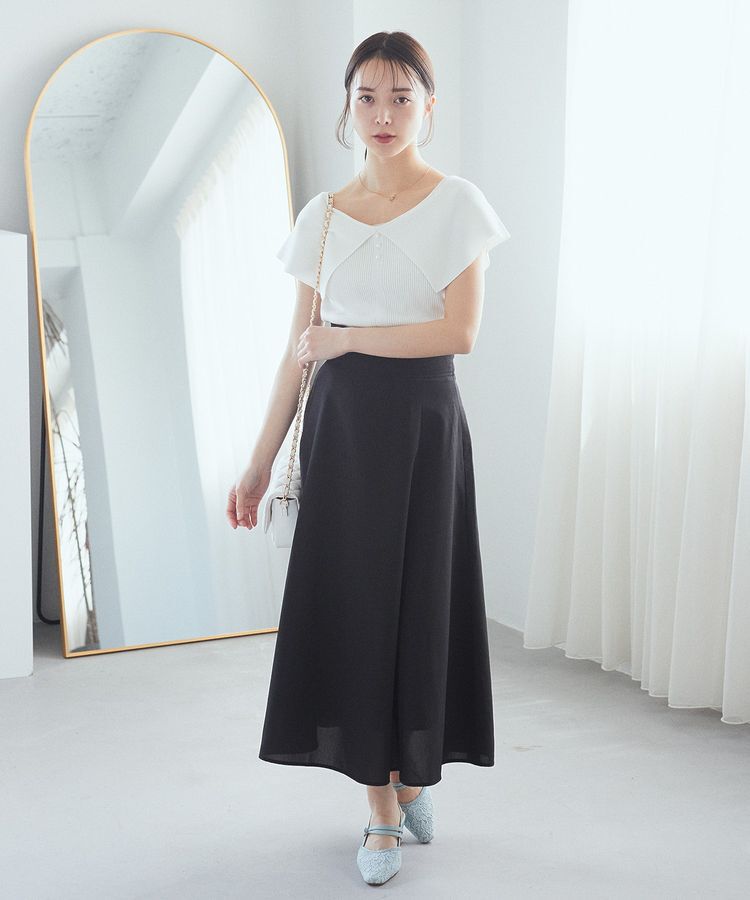 earth music&ecology「ビッグカラーノースリニットトップス」|ニット・セーター|