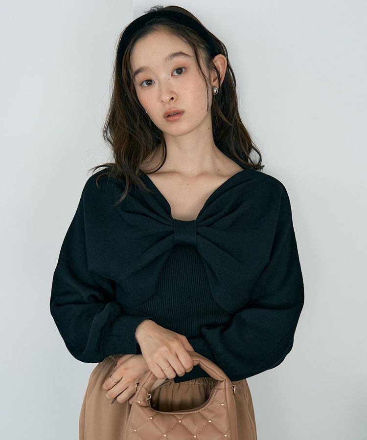 earth music&ecology「【WEB限定】リボンニットアンサンブル」|ニット・セーター|