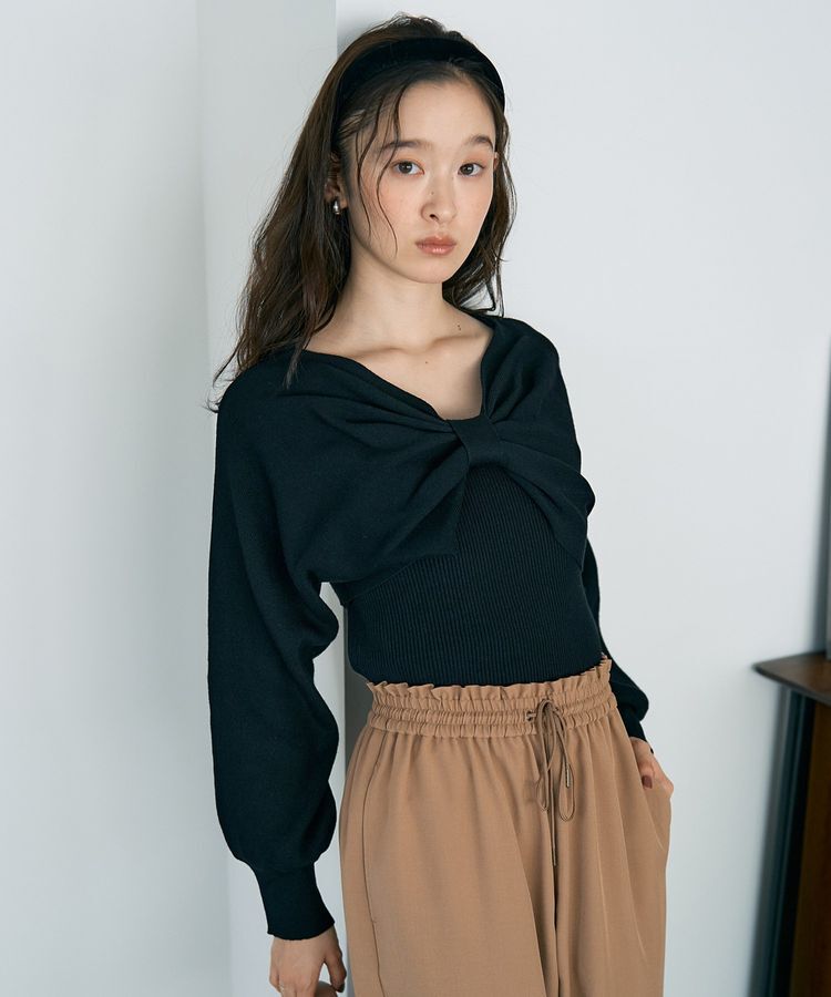 earth music&ecology「【WEB限定】リボンニットアンサンブル」|ニット・セーター|