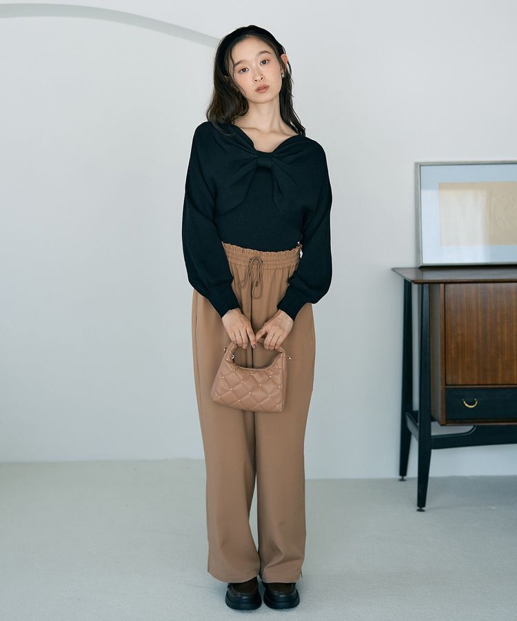 earth music&ecology「【WEB限定】リボンニットアンサンブル」|ニット・セーター|