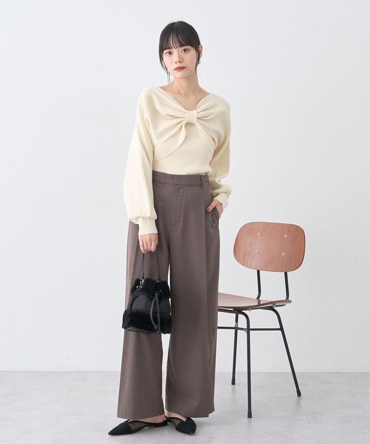 earth music&ecology「【WEB限定】リボンニットアンサンブル」|ニット・セーター|
