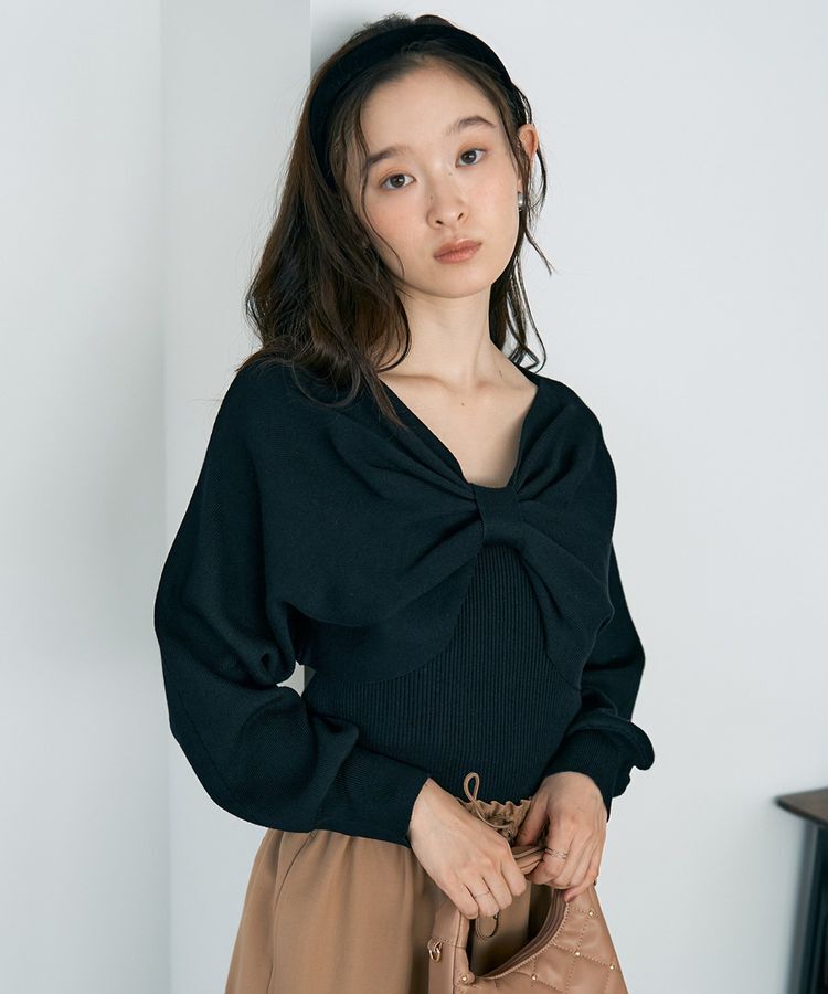 earth music&ecology「【WEB限定】リボンニットアンサンブル」|ニット・セーター|