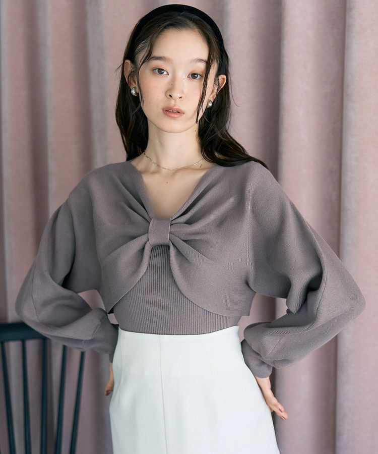 earth music&ecology「【WEB限定】リボンニットアンサンブル」|ニット・セーター|