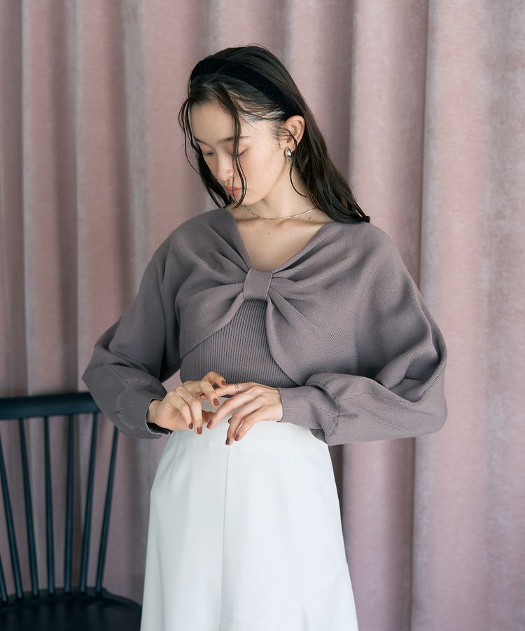 earth music&ecology「【WEB限定】リボンニットアンサンブル」|ニット・セーター|