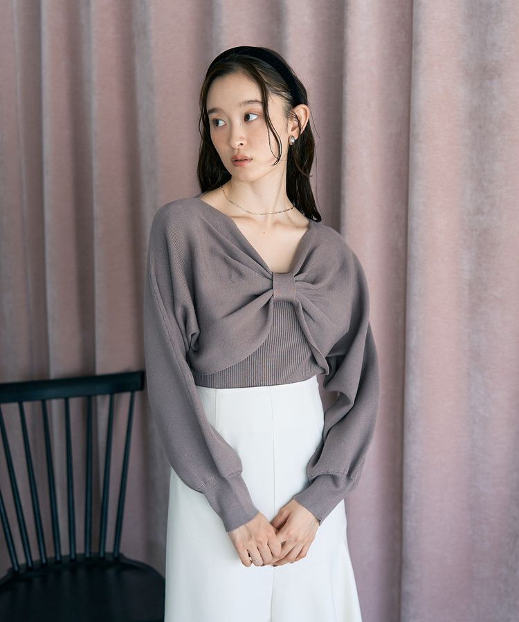 earth music&ecology「【WEB限定】リボンニットアンサンブル」|ニット・セーター|