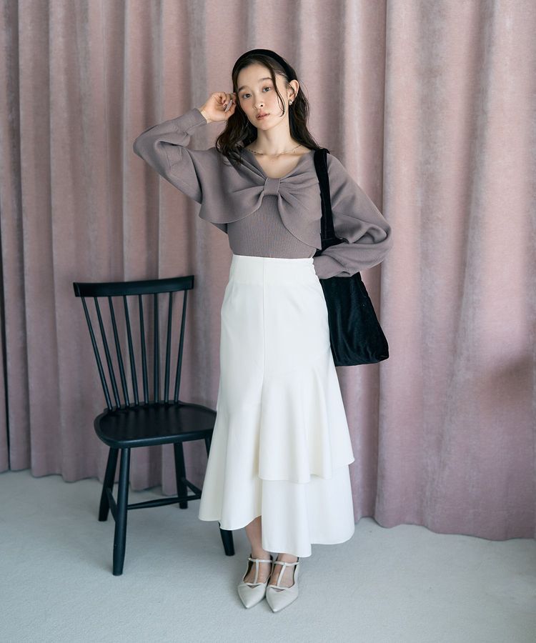 earth music&ecology「【WEB限定】リボンニットアンサンブル」|ニット・セーター|