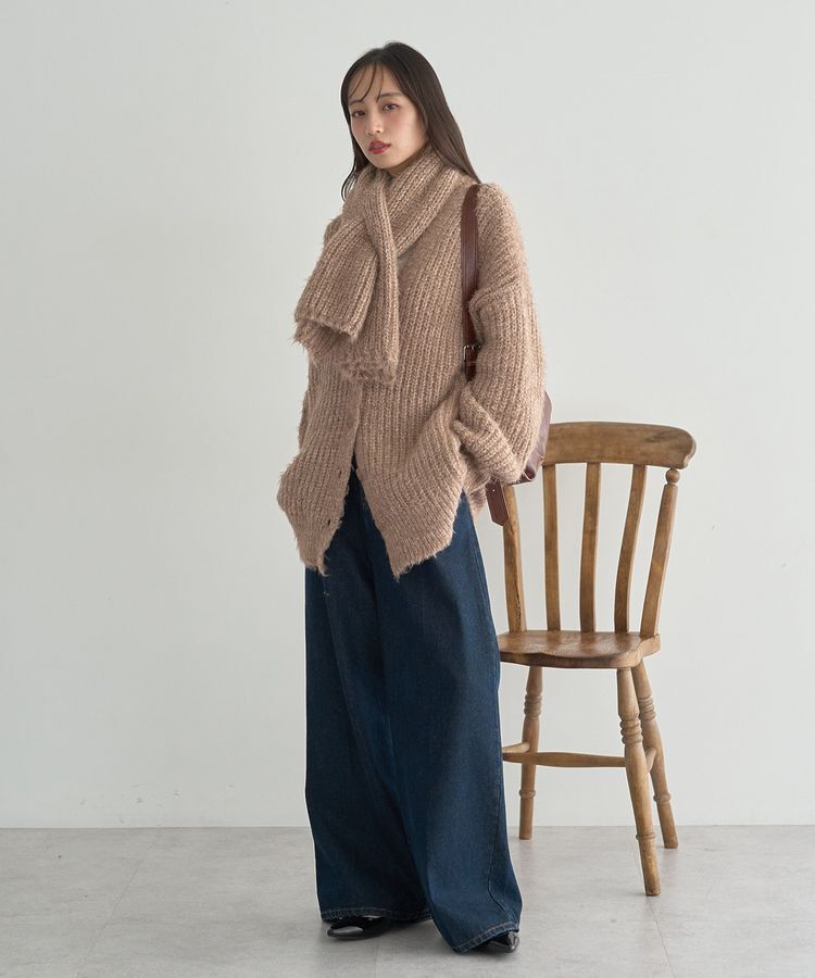 earth music&ecology「カラーミックスシャギーカーディガン」|カーディガン|