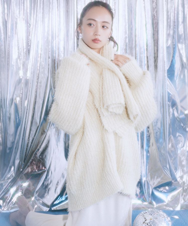 earth music&ecology「カラーミックスシャギーカーディガン」|カーディガン|