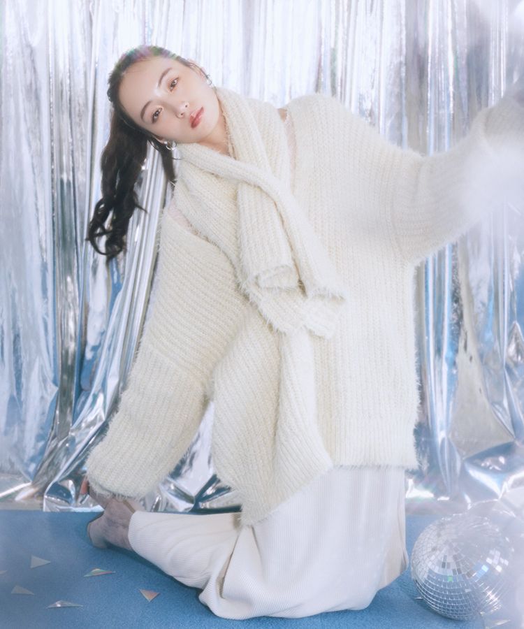 earth music&ecology「カラーミックスシャギーカーディガン」|カーディガン|