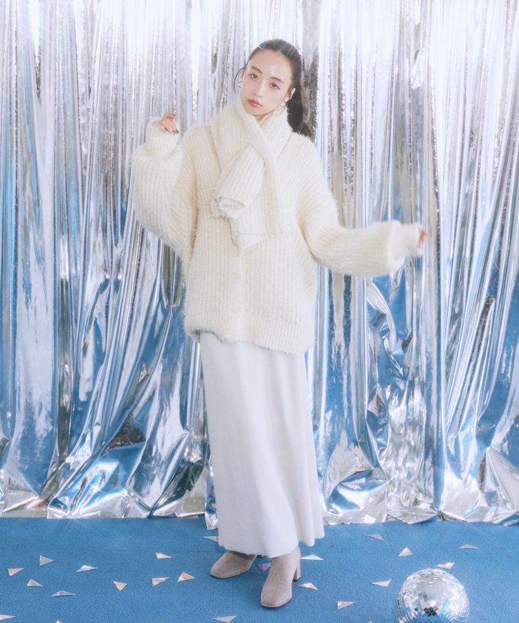 earth music&ecology「カラーミックスシャギーカーディガン」|カーディガン|