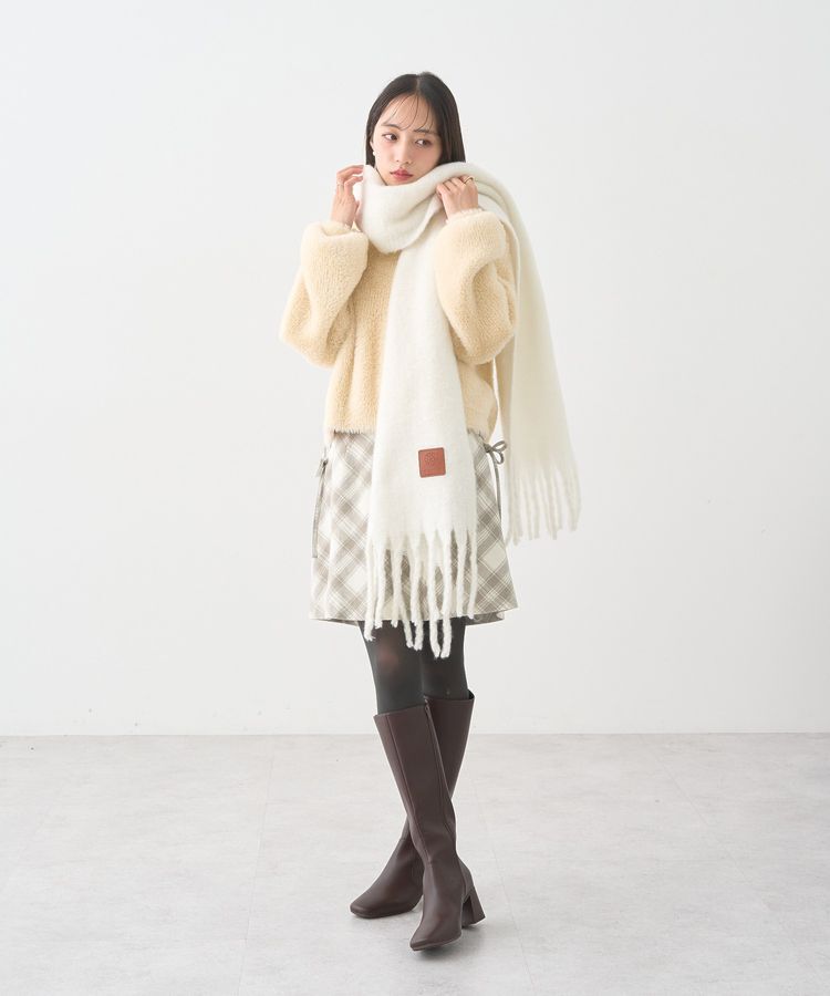 earth music&ecology「ワンポイントビッグマフラー」|マフラー|