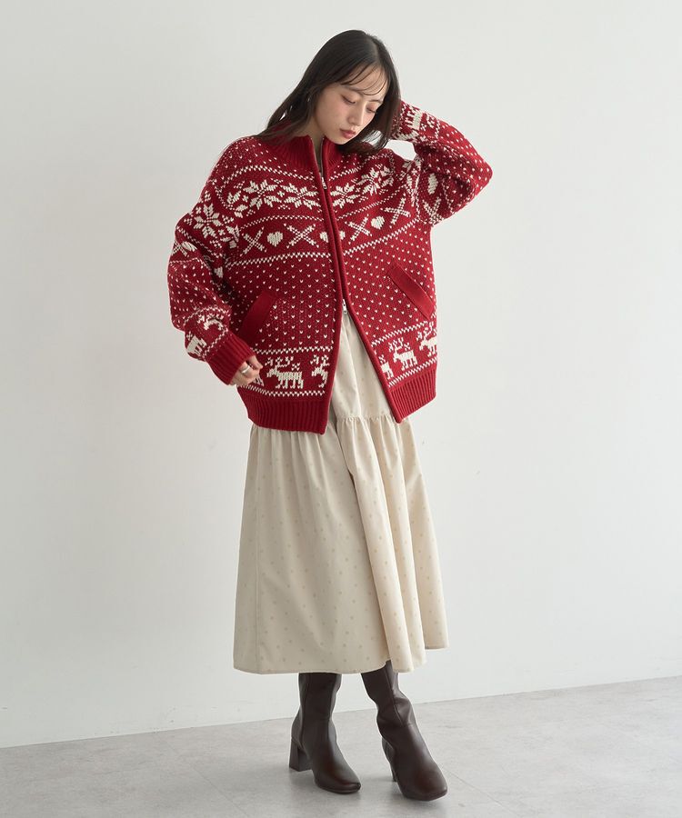 earth music&ecology「ウエストシャーリングティアードスカート」|フレア|