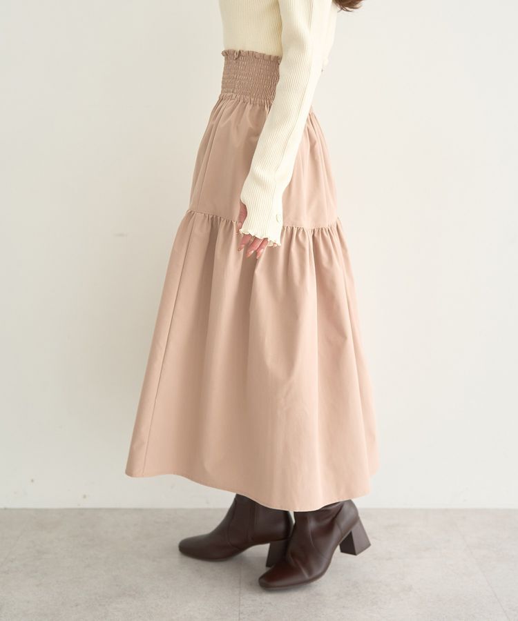 earth music&ecology「ウエストシャーリングティアードスカート」|フレア|