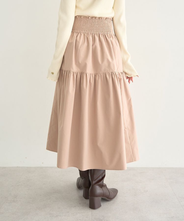 earth music&ecology「ウエストシャーリングティアードスカート」|フレア|