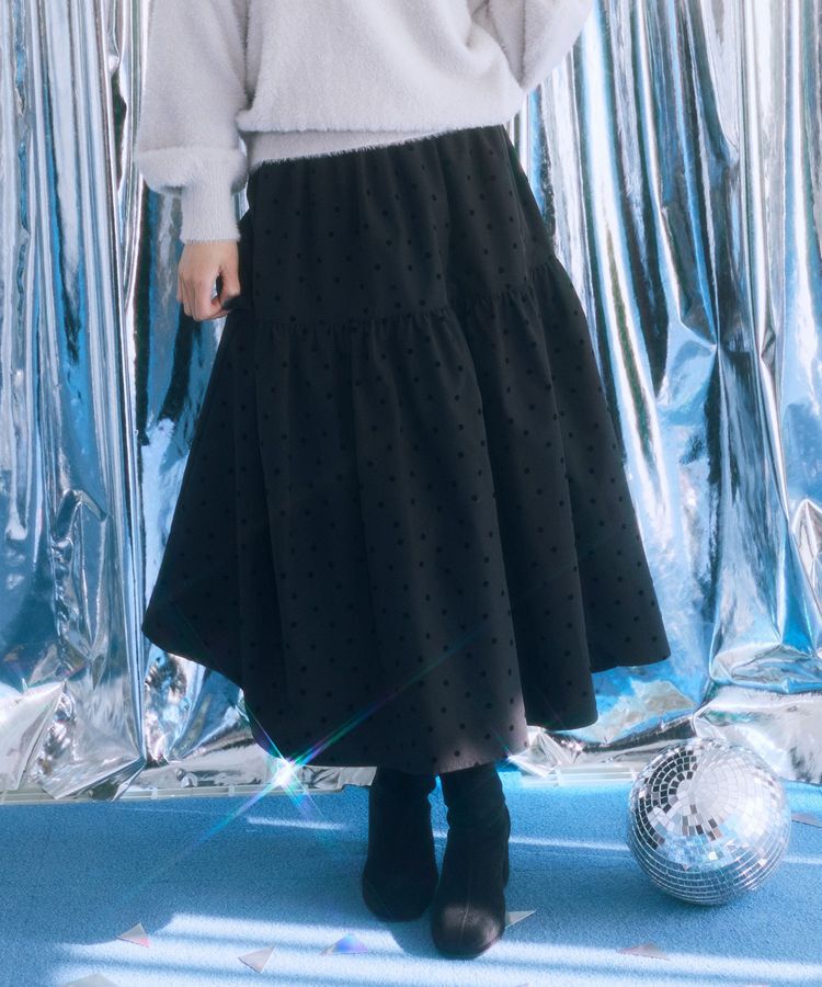 earth music&ecology「ウエストシャーリングティアードスカート」|フレア|