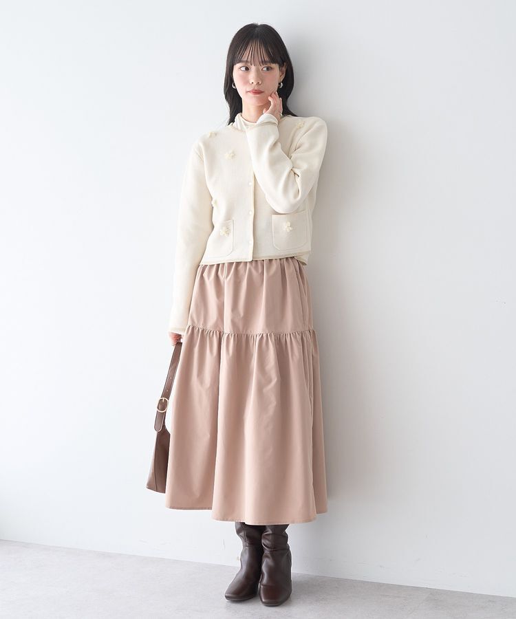 earth music&ecology「ウエストシャーリングティアードスカート」|フレア|