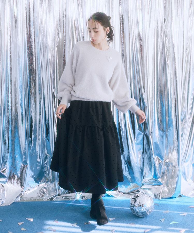 earth music&ecology「ウエストシャーリングティアードスカート」|フレア|