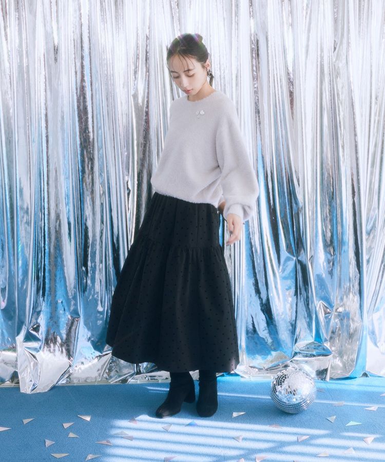 earth music&ecology「ウエストシャーリングティアードスカート」|フレア|