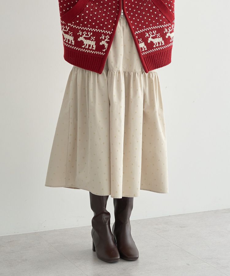 earth music&ecology「ウエストシャーリングティアードスカート」|フレア|