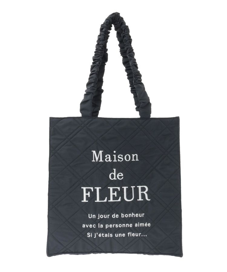 Maison de FLEUR「ブランドロゴ刺繍キルティングスクエアトート」|トートバッグ|